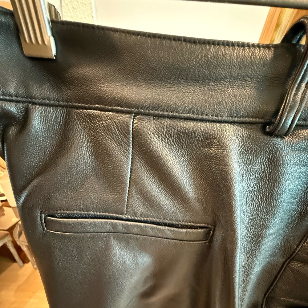 Studio Amelia/BLK/Sheep Leather Wide Leg Pants/8(10)/Minimalist/Quiet Luxury - Picture 3 of 13